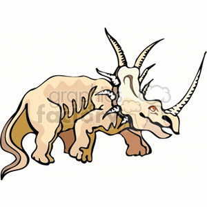 The image is a clipart illustration of a Triceratops, which is a type of herbivorous dinosaur characterized by a large bony frill and three horns on its face.