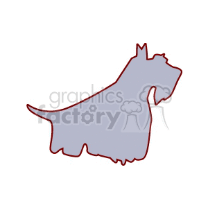 The image is a simple clipart representation of a dog. It appears to be a silhouette of a dog in profile, with an outline color that contrasts with its fill color.