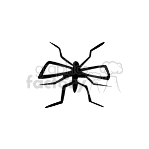 A black and white clipart image of a mosquito.