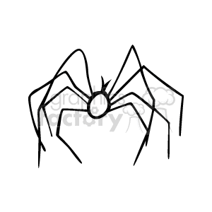 The image is a simple black and white line drawing of a spider.