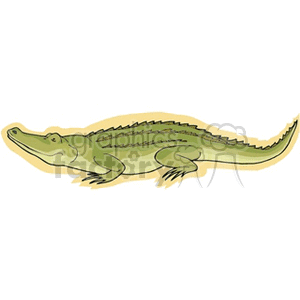 This image contains a cartoon representation of an alligator.