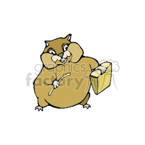 Cartoon Hamster with Cheese