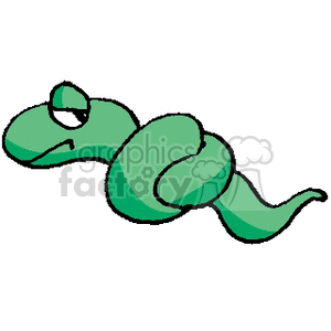 The image is a simple cartoon-style illustration of a green snake, potentially meant to represent a boa constrictor or a generic cartoon snake.