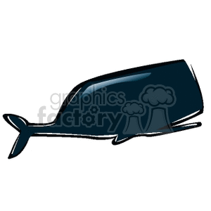 The image depicts a simple clipart of a whale. The whale is stylized with a dark blue color, and the design is quite minimalist with clear lines.