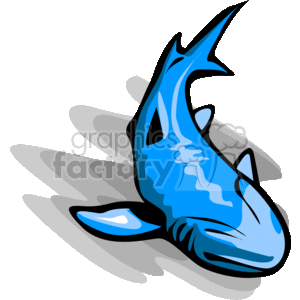 Stylized Blue Shark in Water