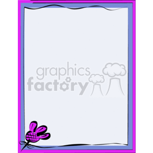   This is a clipart image of a decorative frame or border. The border features a bold purple outline with wavy black lines near the edges. On the bottom left corner, there