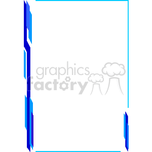 The clipart image features a three-dimensional (3D) decorative border or frame. The border is stylistic with blue tones and has a transparent center where one could place text or other images. The design exhibits depth and shadow effects, creating a sense of the border coming out from the surface.