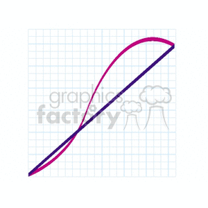 Colorful mathematical graph on a grid background.