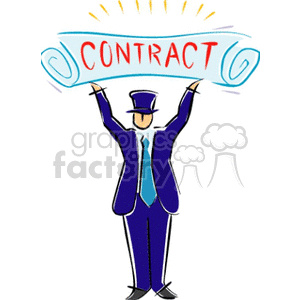 Businessman Holding Contract Scroll