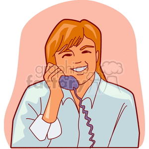 Smiling Person Talking on the Phone