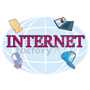 Internet Icon with Technology Elements