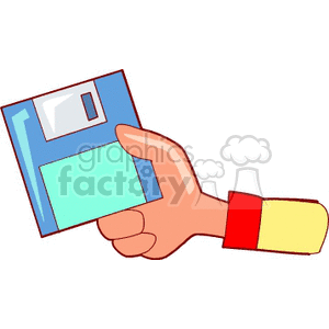 Hand Holding Floppy Disk