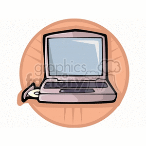 Cartoon of Laptop with Disc Drive