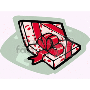 Gift Box with Red Ribbon and Bow