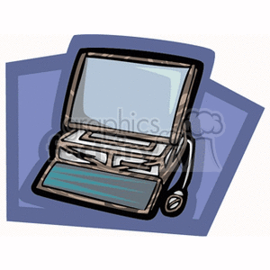 A stylized clipart illustration of a laptop computer.