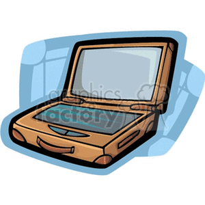 Cartoon of Open Laptop