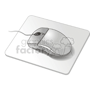 The clipart image shows a white computer mouse on a mouse mat