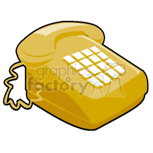 Yellow Corded Telephone