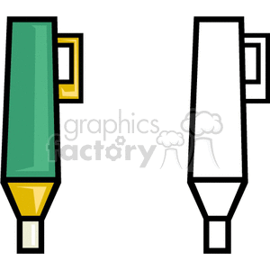 Clipart image of two markers, one colored green and yellow, and the other outlined in black.