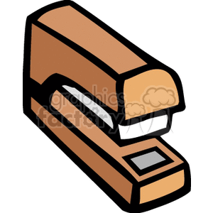 A brown and black clipart image of a stapler.