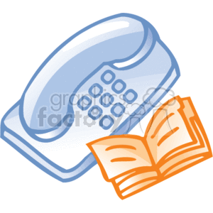 phone and book cartoon