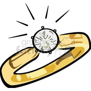 Shining Gold Ring with Diamond