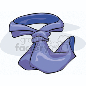 This clipart image features an illustration of a neatly tied purple scarf. The scarf has a smooth texture with gentle folds and shadows, giving it a three-dimensional appearance.