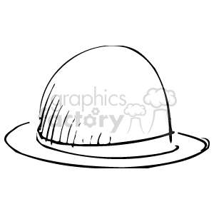Black and white clipart image of a simple bowler hat.