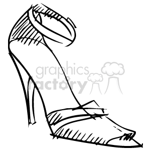 Stylish High-Heel Shoe Sketch