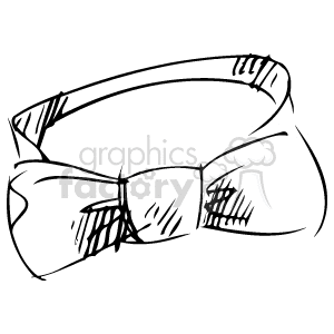 Black and White Sketch of a Bow Tie