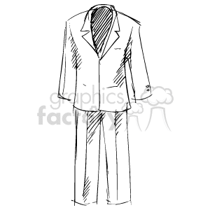 Hand-drawn clipart of a formal suit consisting of a jacket and trousers.