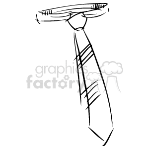 A simple black and white sketch of a necktie.