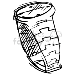 A hand-drawn black and white sketch of a wristwatch with a zigzag patterned band.
