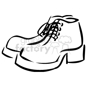 Black and white clipart of a pair of boots with laces.