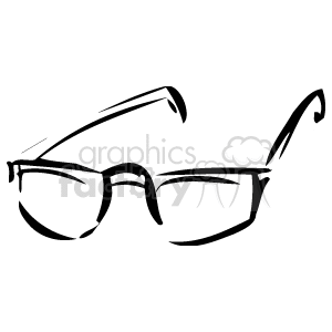 A black and white clipart image of eyeglasses with thick frames.
