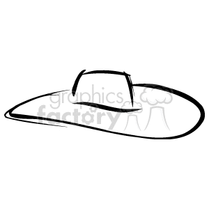 A clipart image of a simple, stylized cowboy hat drawn with black lines.