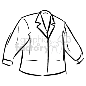 A black and white clipart of a jacket with lapels.