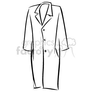 A black and white clipart image of a lab coat or doctor's coat.