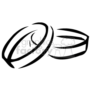 Black and white clipart image of two wedding rings.