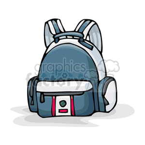 Blue and White Backpack