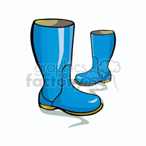 Illustration of a pair of blue rain boots.