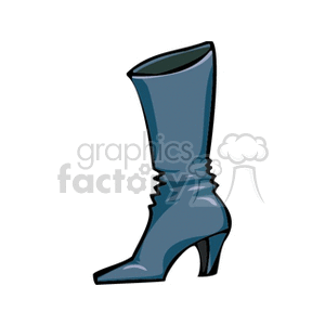 Blue High-Heeled Boot