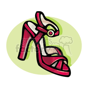 Red High-Heeled Sandal