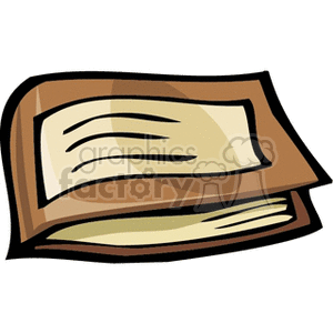 Clipart image of a book, symbolizing education and school supplies.