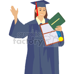 Happy Graduate Holding Diploma Illustration