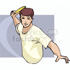 Clipart of a boy playing table tennis with a paddle.