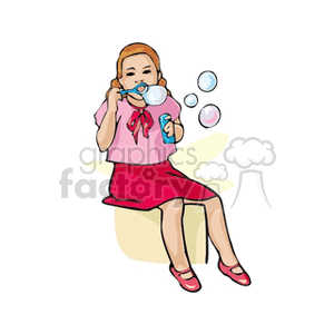 Girl Blowing Bubbles