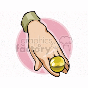 Hand Holding Yellow Massage Ball