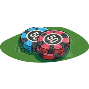 Casino Chips with Number 50