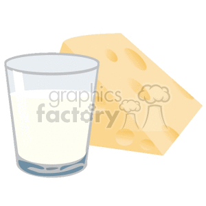 Glass of milk and cheese